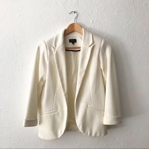 Topshop - Ponte jet pocket blazer off white